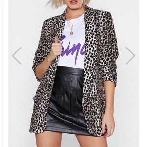 Nasty Gal Leopard Blazer